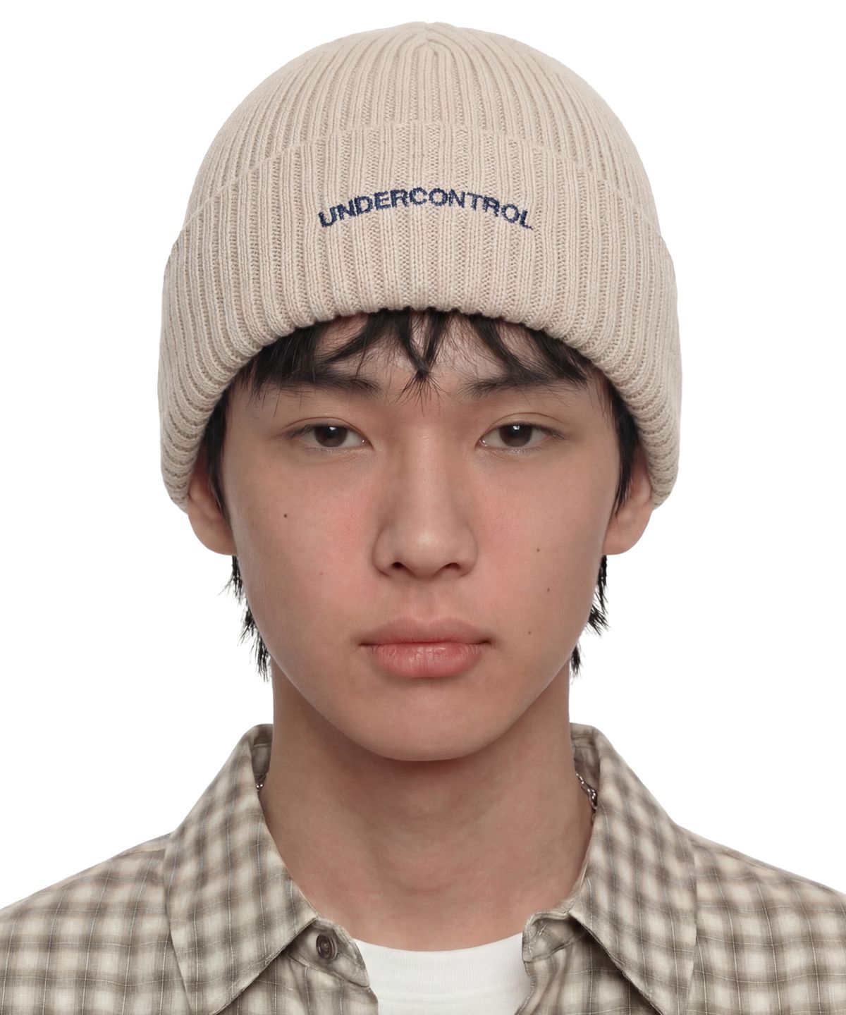 언더컨트롤(UNDERCONTROL) 사계절 얇은 롱비니 코튼 니트 남녀공용 로고 비니 모자 BEANIE / COLLEGE CREW / L OATMEAL