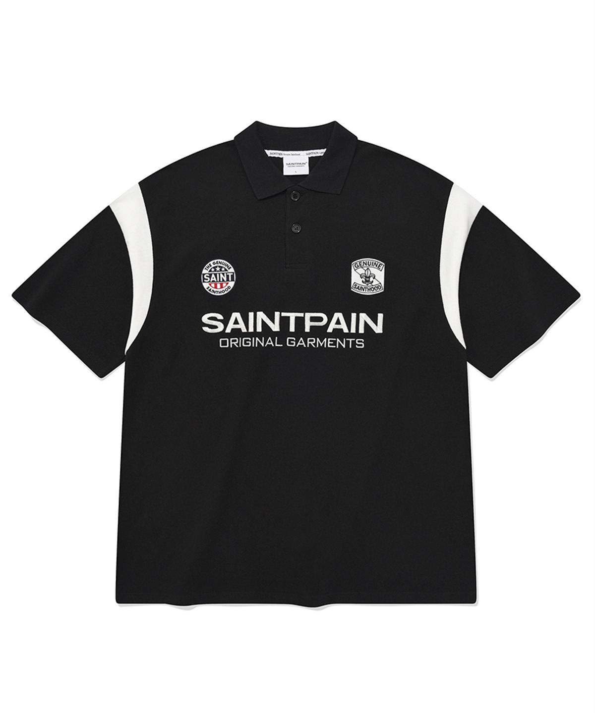 세인트페인(SAINTPAIN) SP 세인트 클럽 피케 셔츠-블랙