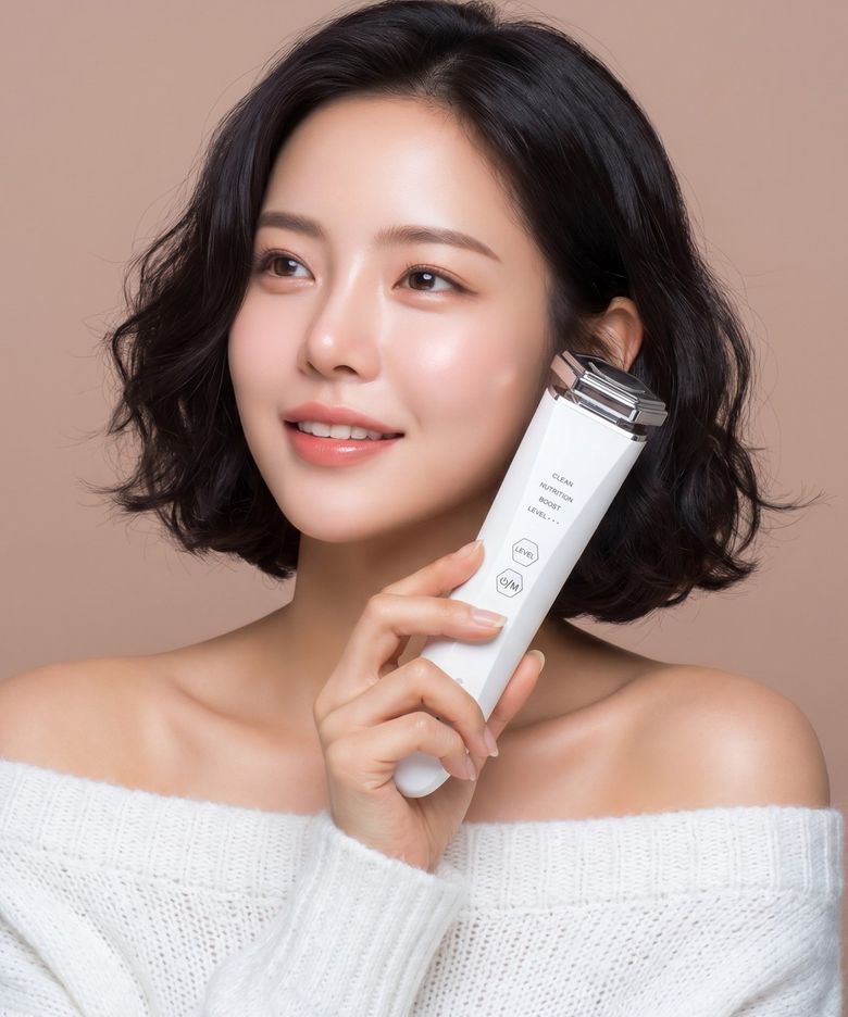 뷰티 디바이스 얼굴마사지기 피부관리기 고주파 화이트진 갈바닉