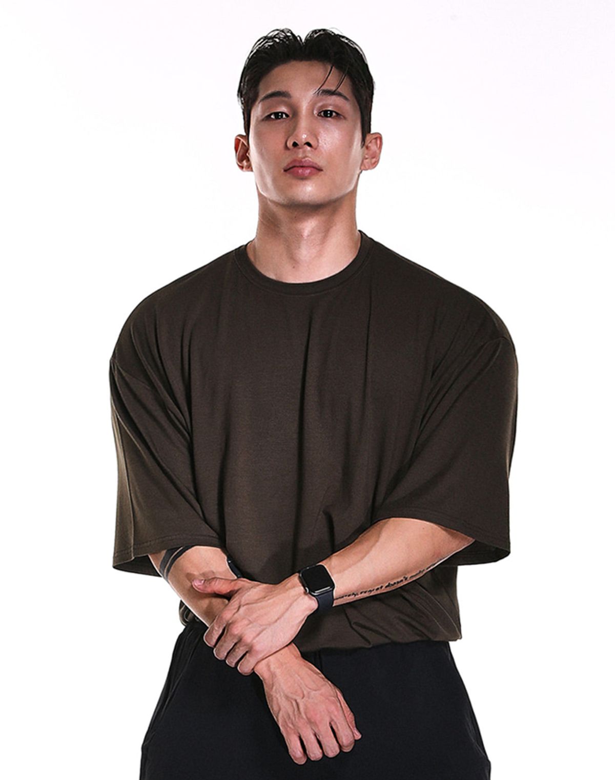 알브이디(RVD) 에어리 모달 오버핏 반팔티 (카키)