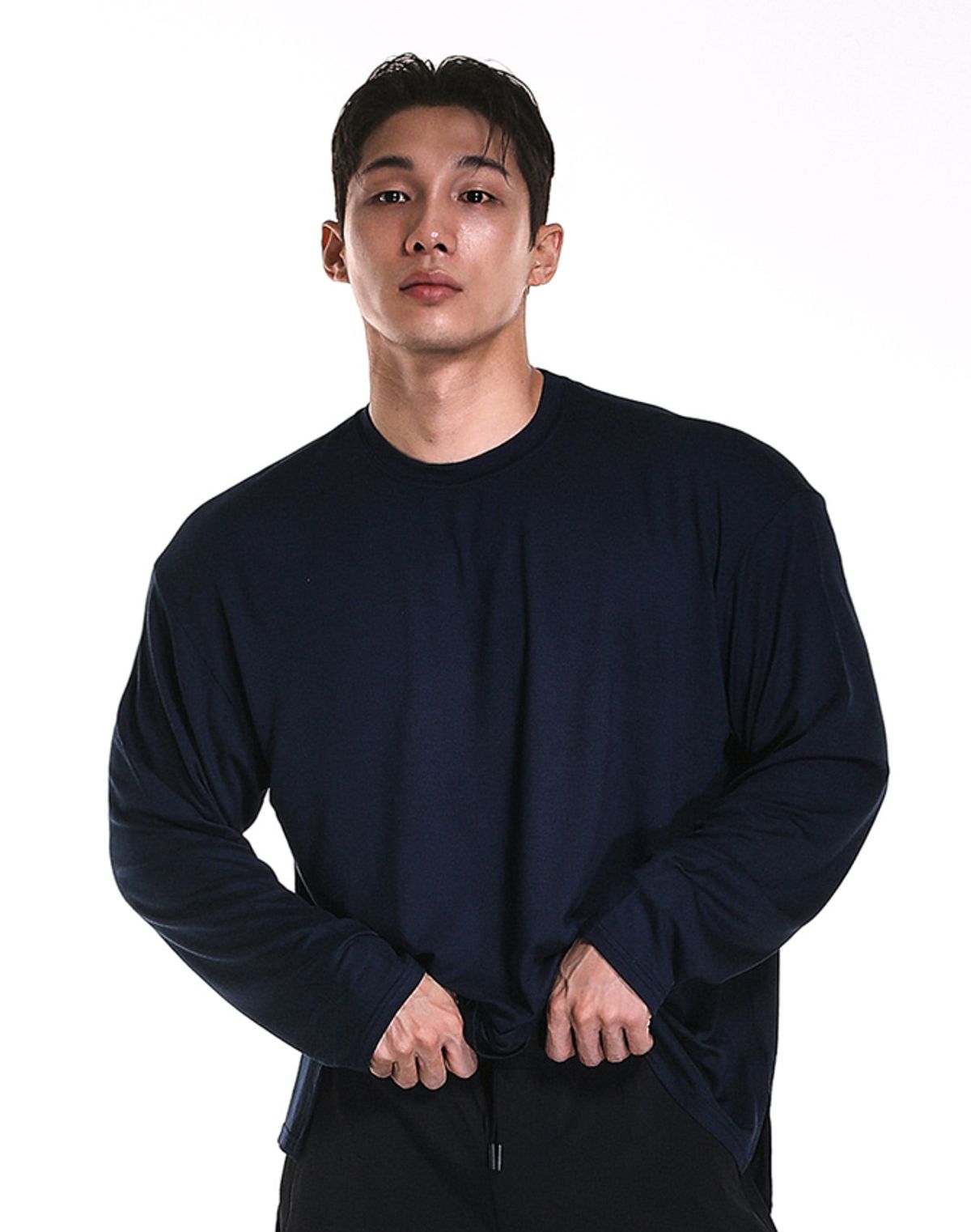 알브이디(RVD) 에어리 모달 오버핏 롱슬리브 (네이비)