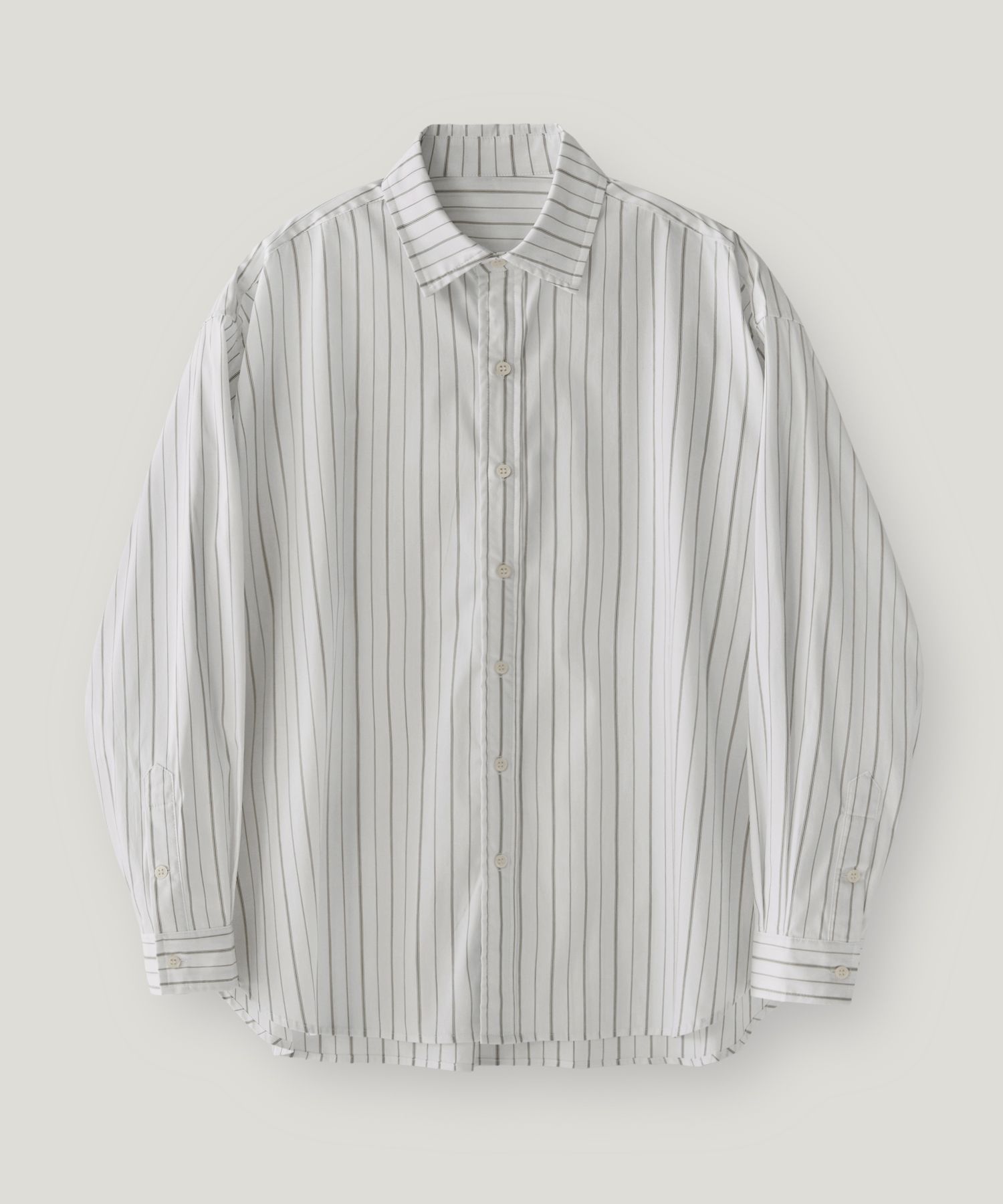 MUSINSA | LAFUDGESTORE City Boy Big Over Striped Shirt_Brown