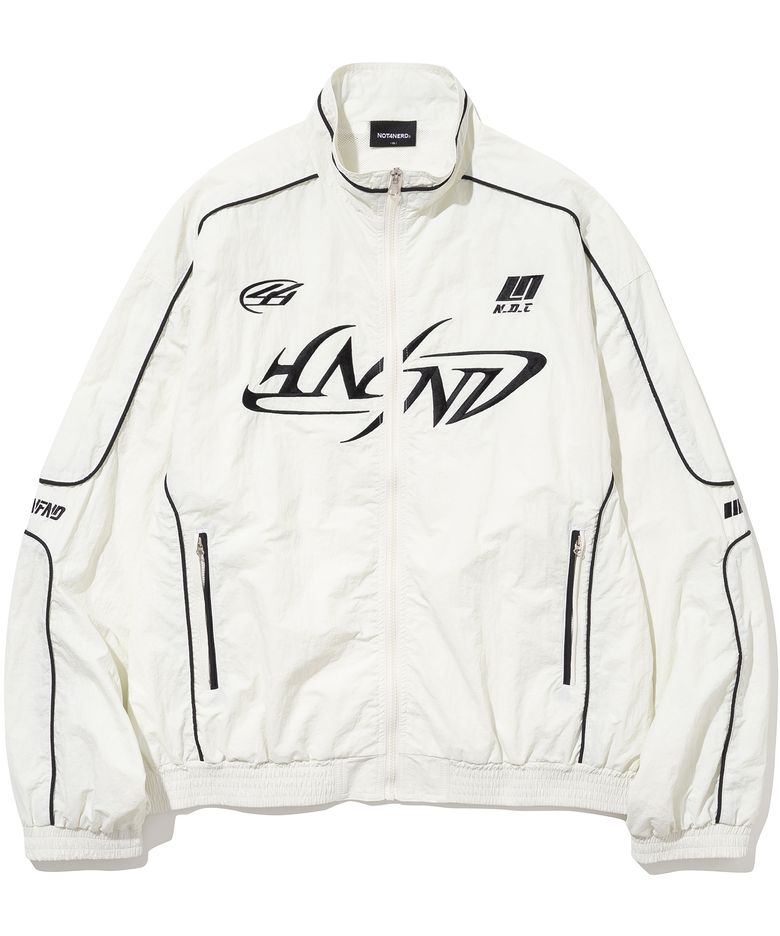 Tribal Logo Nylon Racing Jacket - White