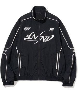 Tribal Logo Nylon Racing Jacket - Black