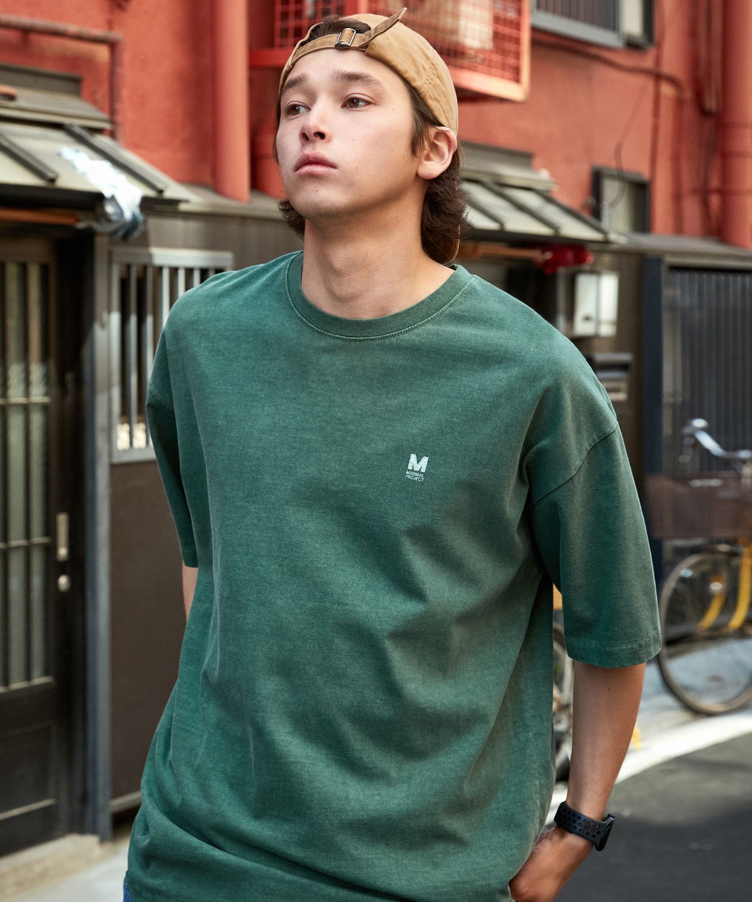 MUSINSA | MINIMALPROJECT Pigment Small Logo Overfit Short