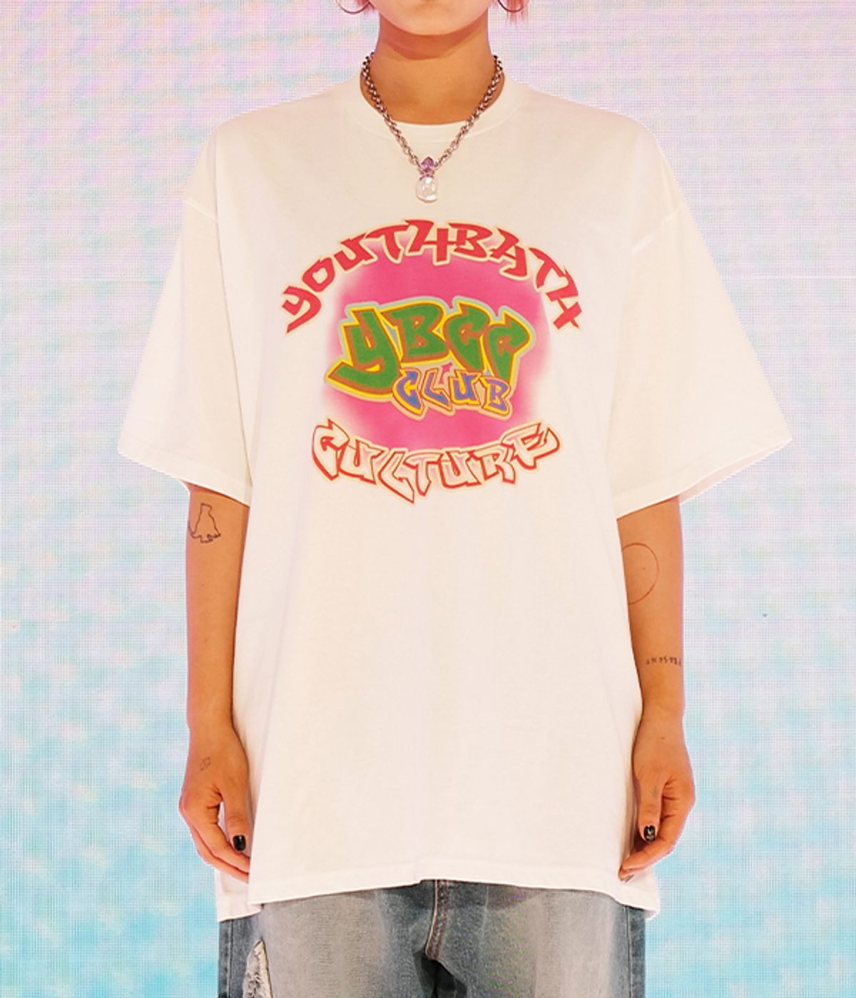 유쓰배쓰(YOUTHBATH) BRUSH LOGO T-SHIRT_WHITE