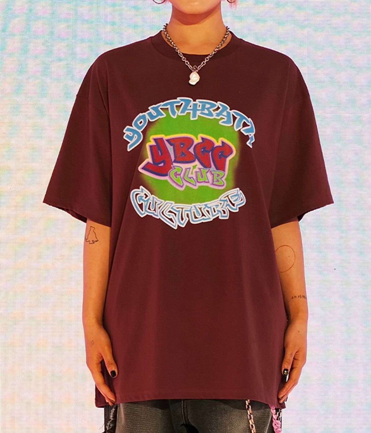 유쓰배쓰(YOUTHBATH) BRUSH LOGO T-SHIRT_BROWN
