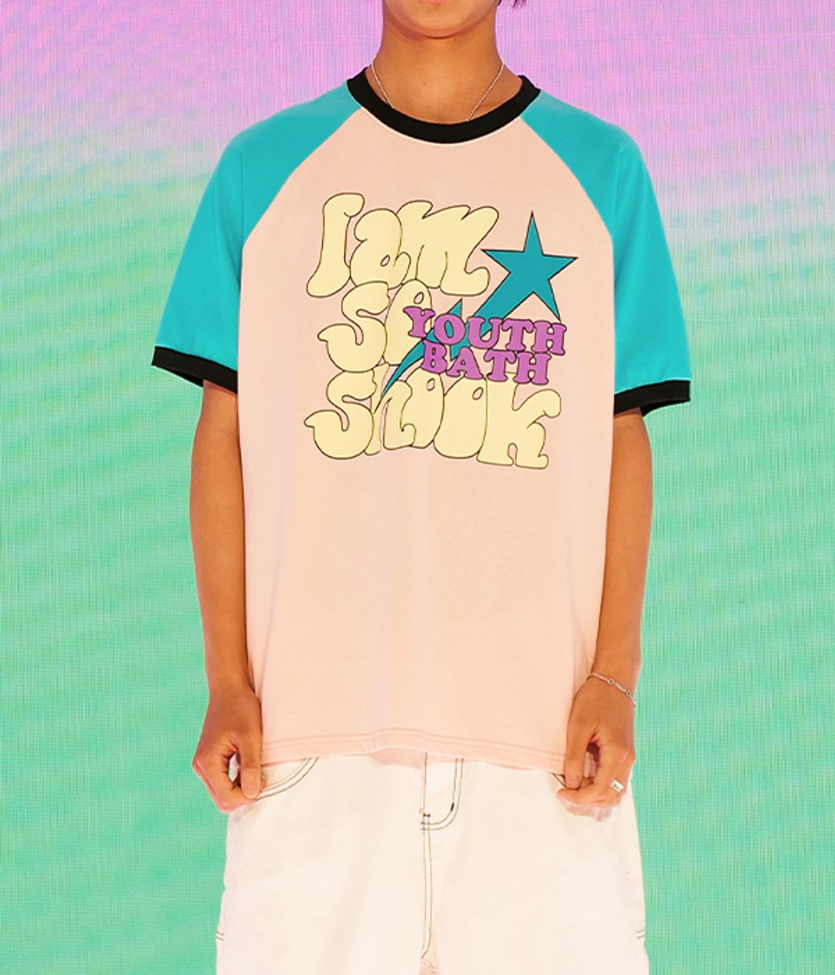 유쓰배쓰(YOUTHBATH) RAGLAN BUBBLE LOGO T-SHIRT_CORAL