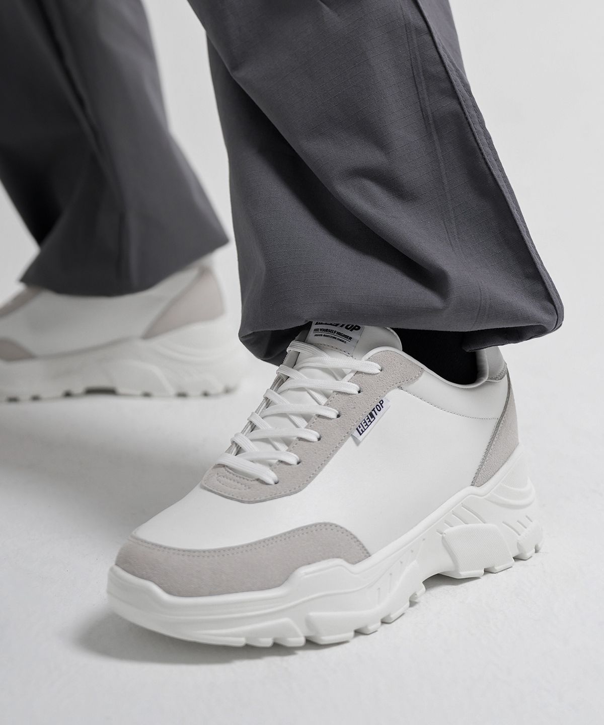 힐탑(HEELTOP) HT4600-WH 8cm 키높이 어글리 슈즈 지오 화이트 [240~280MM]
