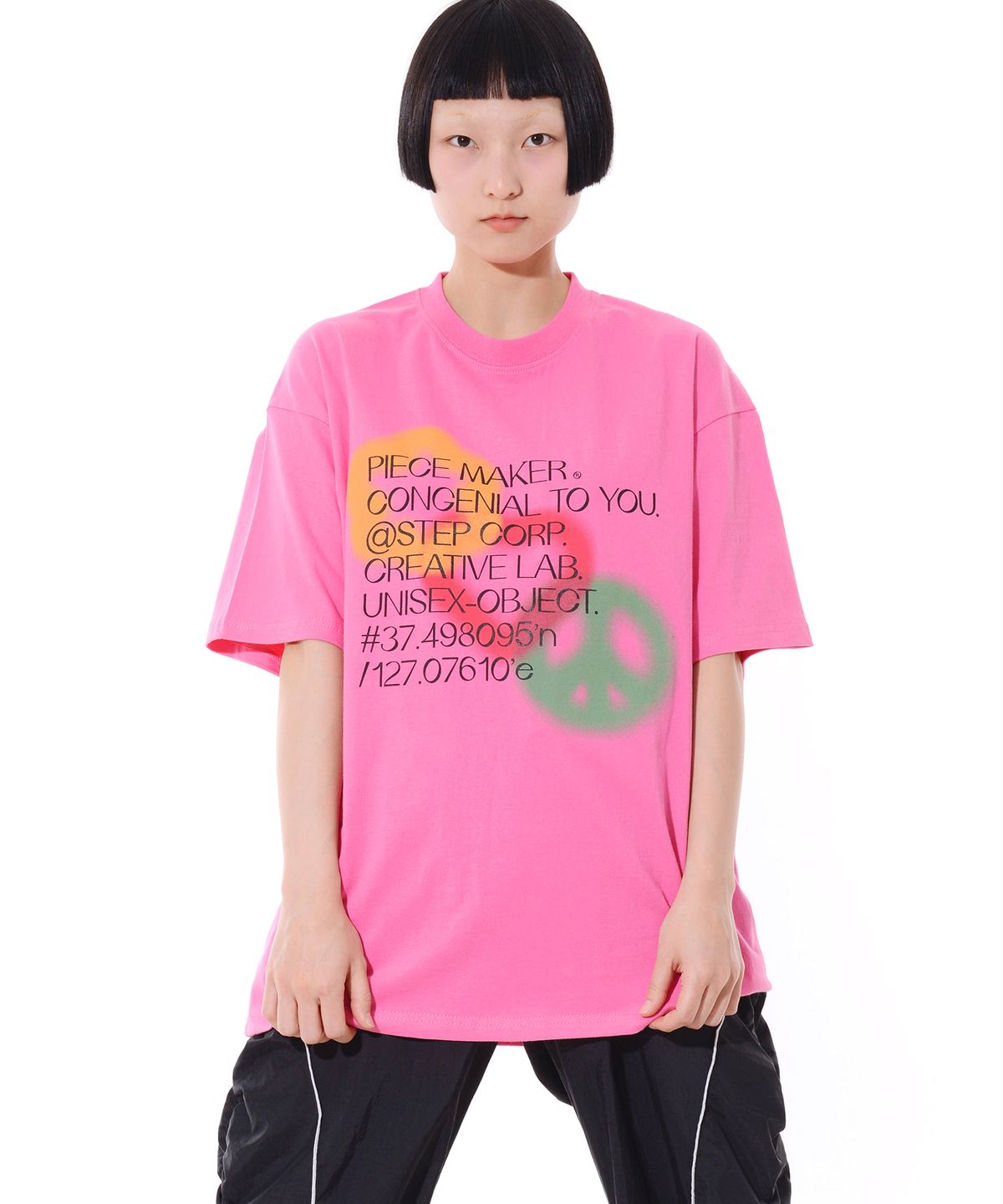 피스메이커(PIECE MAKER) PIECE LOVE PEACE TEE (PINK)