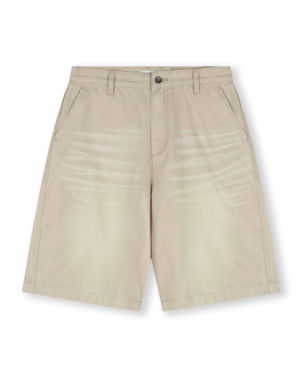 비슬로우(BESLOW) WASHED DENIM SHORTS ECRU