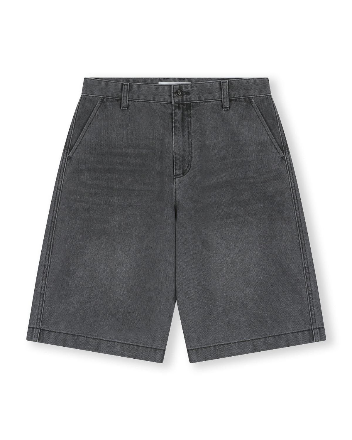 비슬로우(BESLOW) WASHED DENIM SHORTS DARK GREY