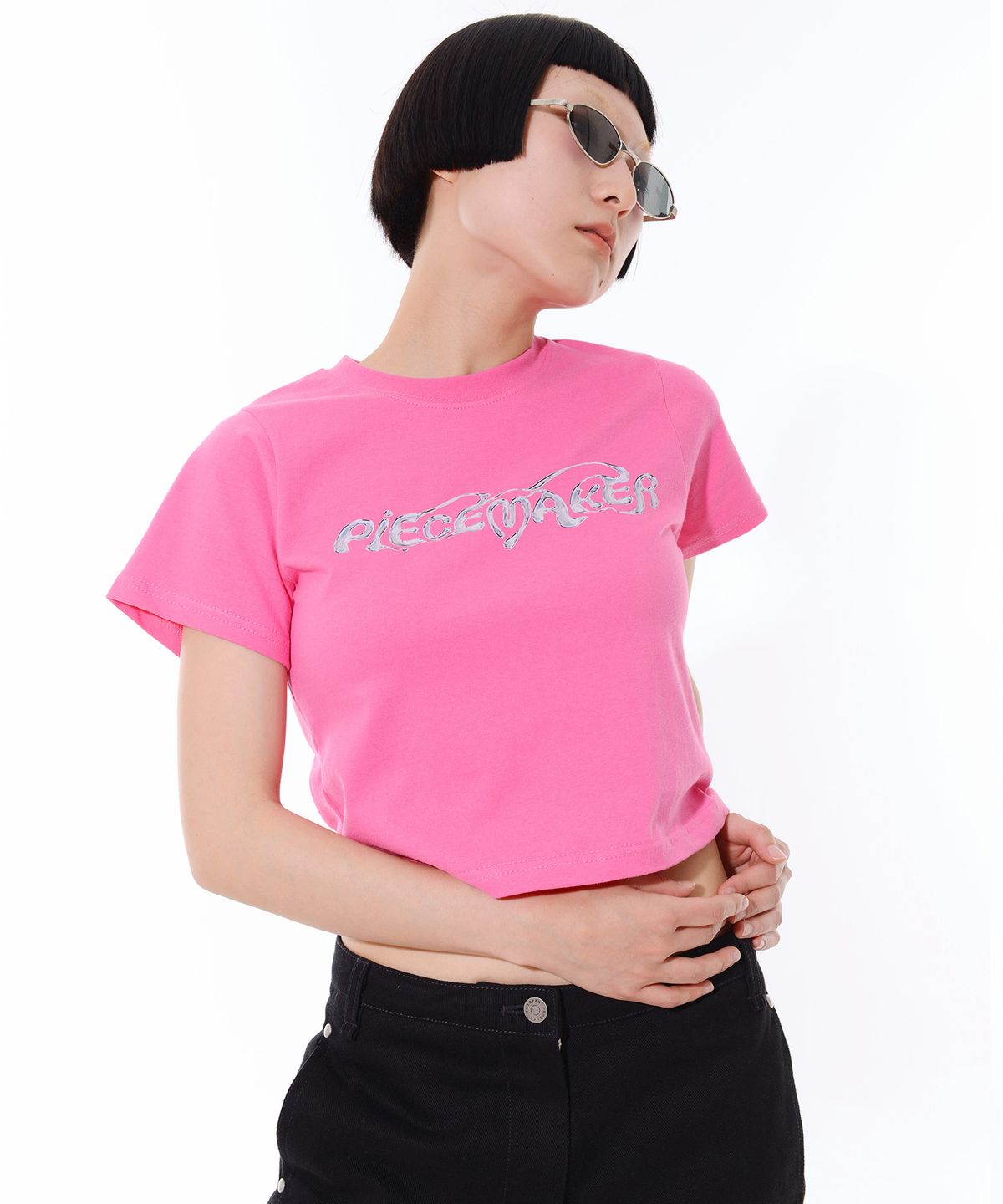 피스메이커(PIECE MAKER) ETHNIC MELT CROP TEE (PINK)