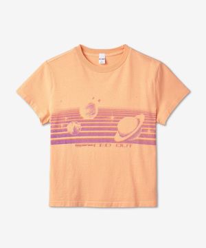 클래식 스페이스드 아웃 프린트 반소매 티셔츠 - 에프리콧 / 13702WCGT251APRICOT