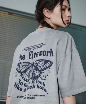 버터플라이 피그먼트 반팔티 고스트그레이