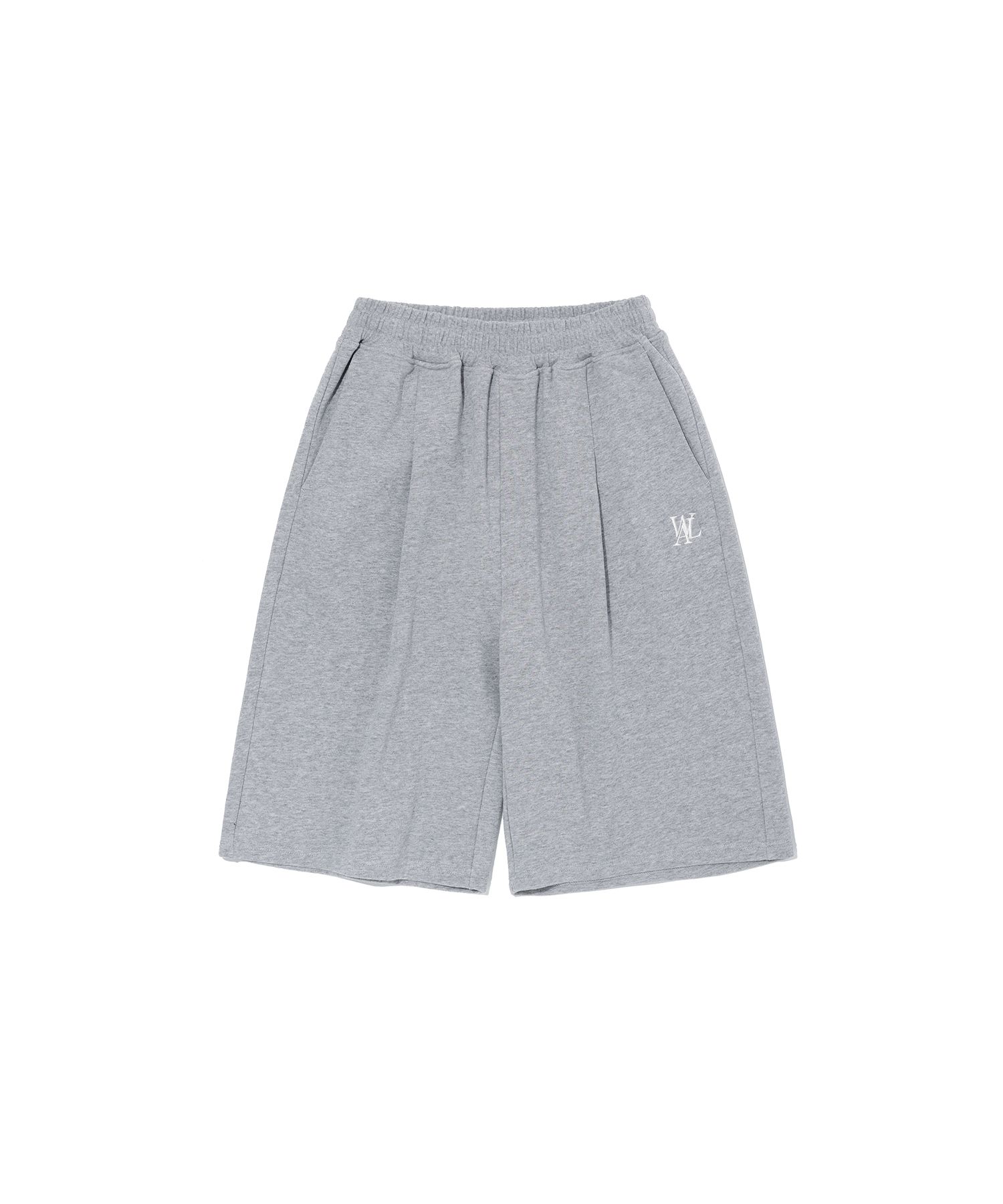 ★23SS★【WOOALONG】★Signature daily tuck half pant.s★ MUSINSA | WOOALONG Signature daily tuck half pants - GRAY