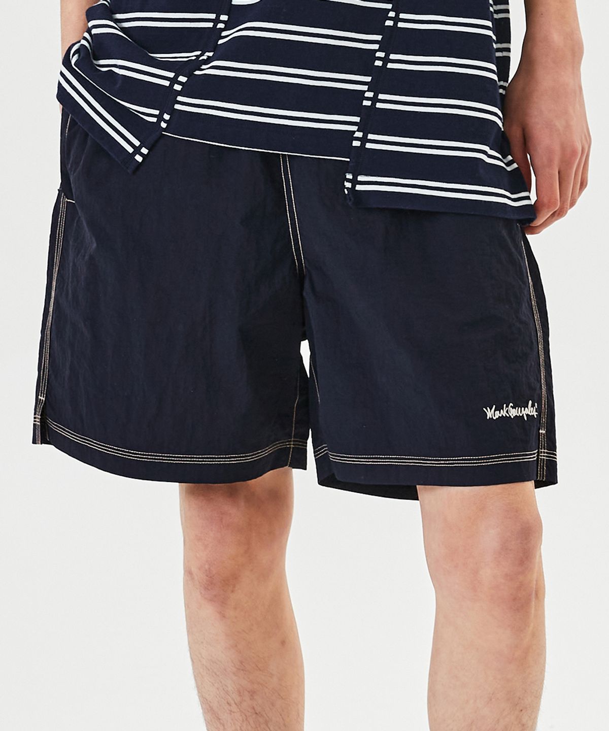 마크곤잘레스(MARK GONZALES) NYLON STITCH DETAIL SHORT - NAVY