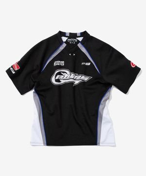 매쉬 모터사이클 래글런 반팔티셔츠_블랙