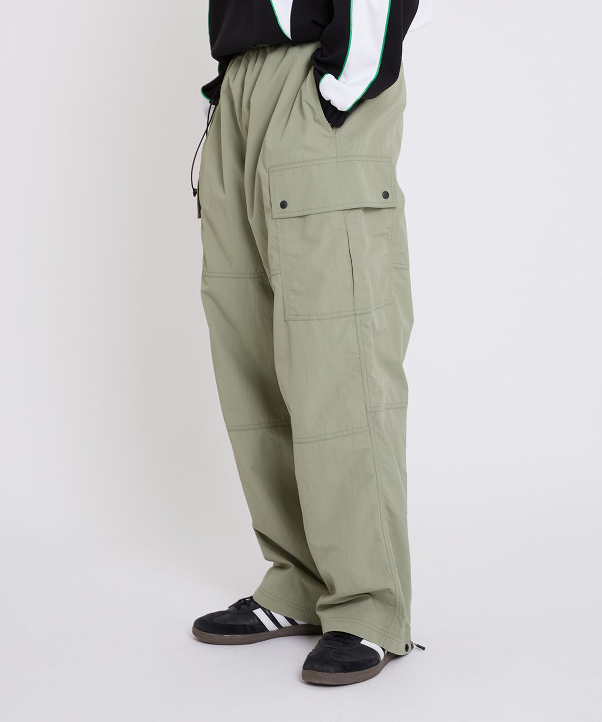 더블유엠씨(WMC) 립스탑 지퍼 카고팬츠_KHAKI