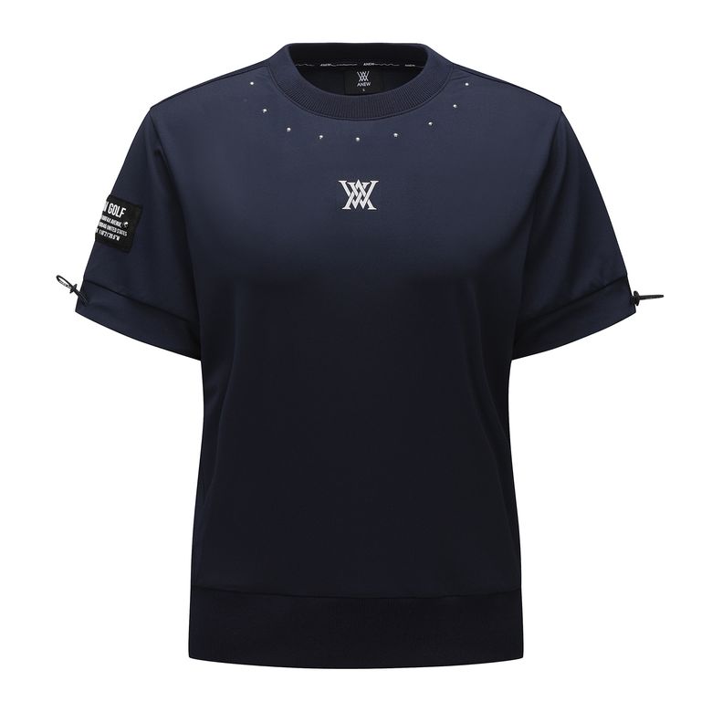 WOMEN BEADS POINT CROP SHORT SLEEVE T-SHIRT_NA