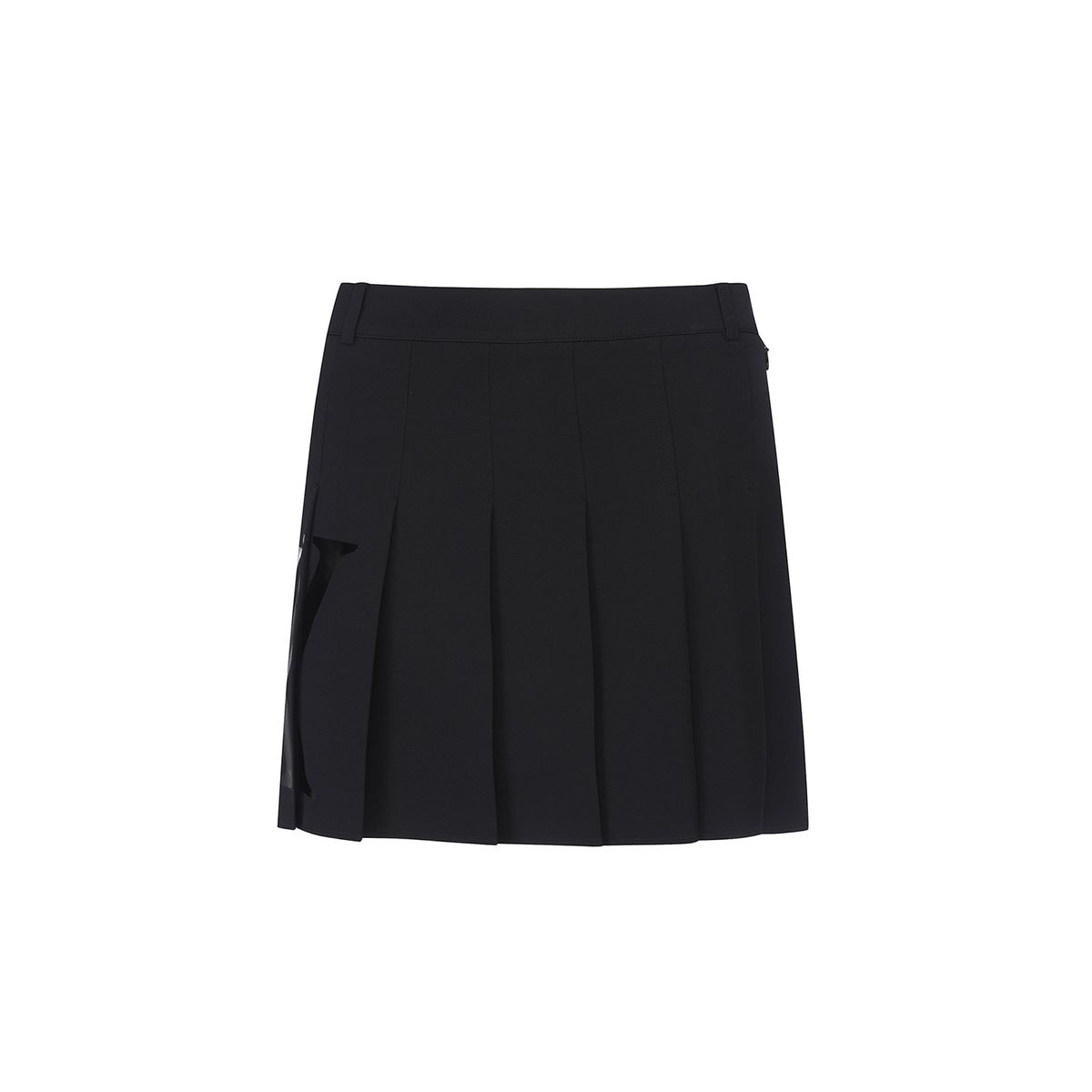 어뉴골프(ANEW GOLF) WOMEN BIGLOGO PLEATS MIDDLE LONG SKIRT_BK