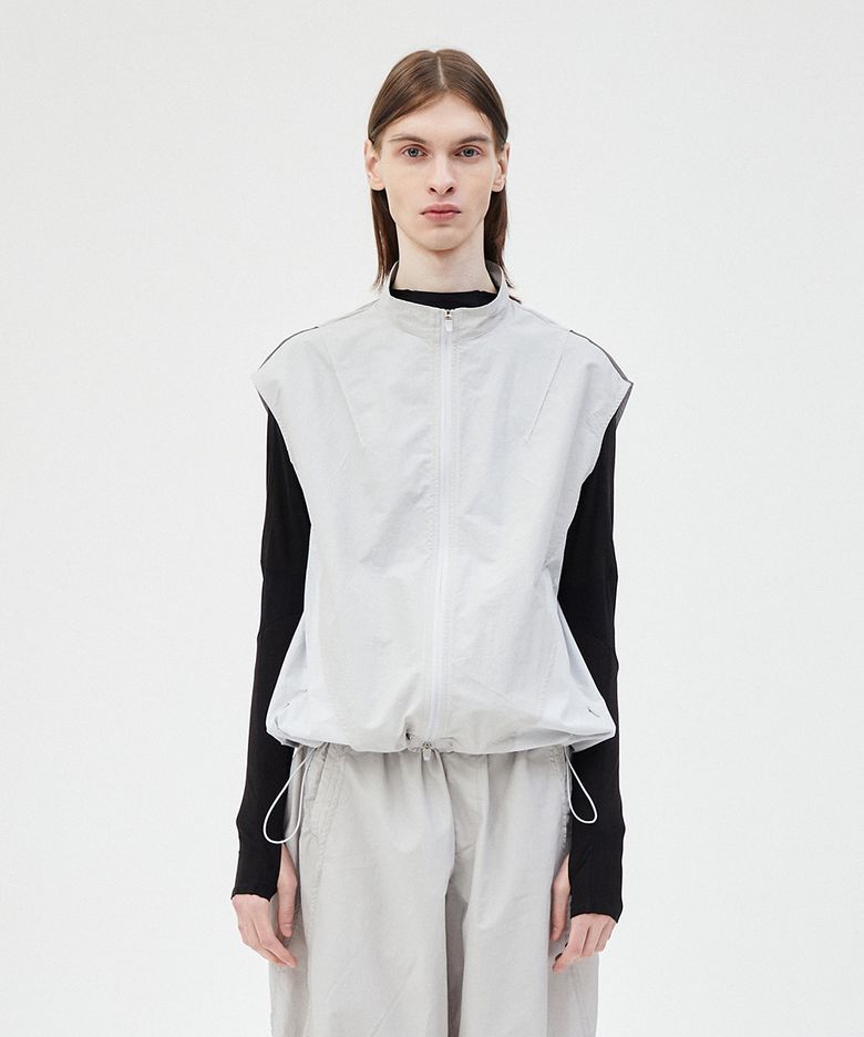 SLASHED UTILITY VEST - GREY