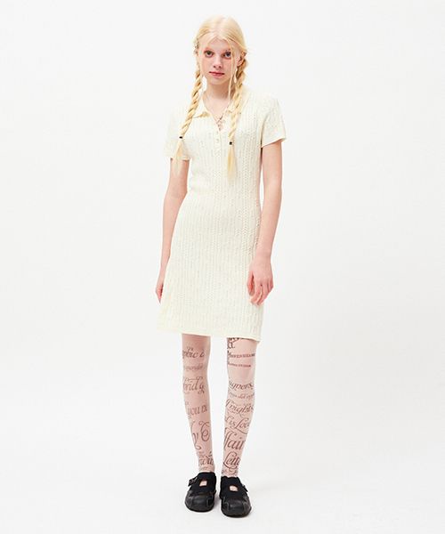 ワンピース KIRSH Small cherry cable knit dress melange gray KKSMCOP501M MUSINSA | KIRSH Small Cherry Cable Knit Dress [Melange Gray]