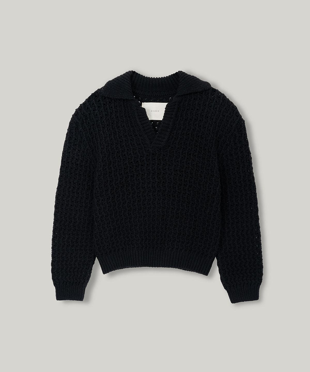 다로(DARO) MEYER Fisherman Collar Knit in Black