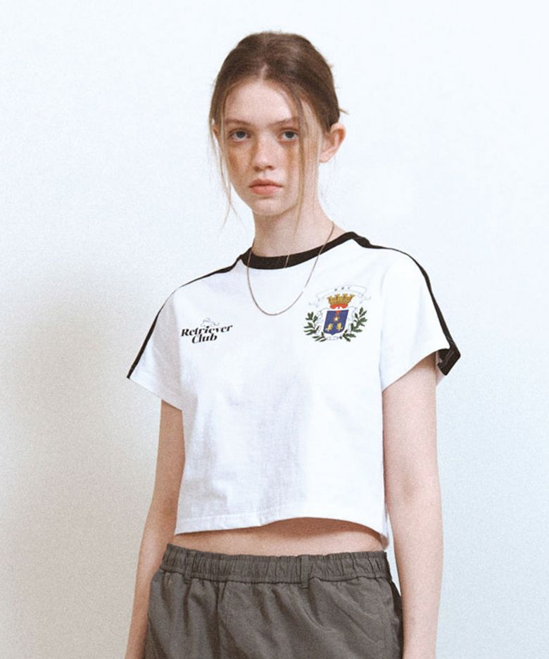 CROWN SOCCER CROP TEE [WHITE]