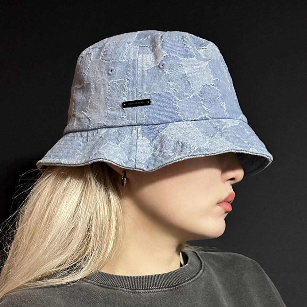 ◆BLACKBLOND◆ Vivid Patchwork Denim Bucket Hat Light Blue MUSINSA | BLACKBLOND Vivid Patchwork Denim Bucket Hat (Light