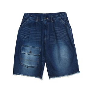 Washing Denim Bermuda Pants Blue