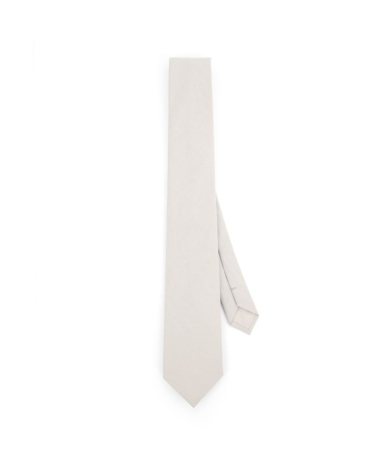 슬림핏 넥타이 SLIM NECK TIE / ROUGH LINEN / L GREY