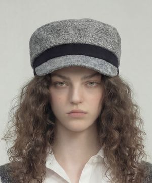 사계절 코튼 벨보이캡 MARINER / COTTON HB / LINE BLACK