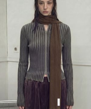 여름 스카프 THIN SCARF / LAYER STRIPE / C BROWN