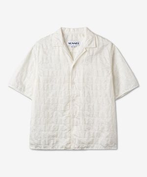 레귤러 반소매 셔츠 - 크림 / CRTWMSHR012NYL023205