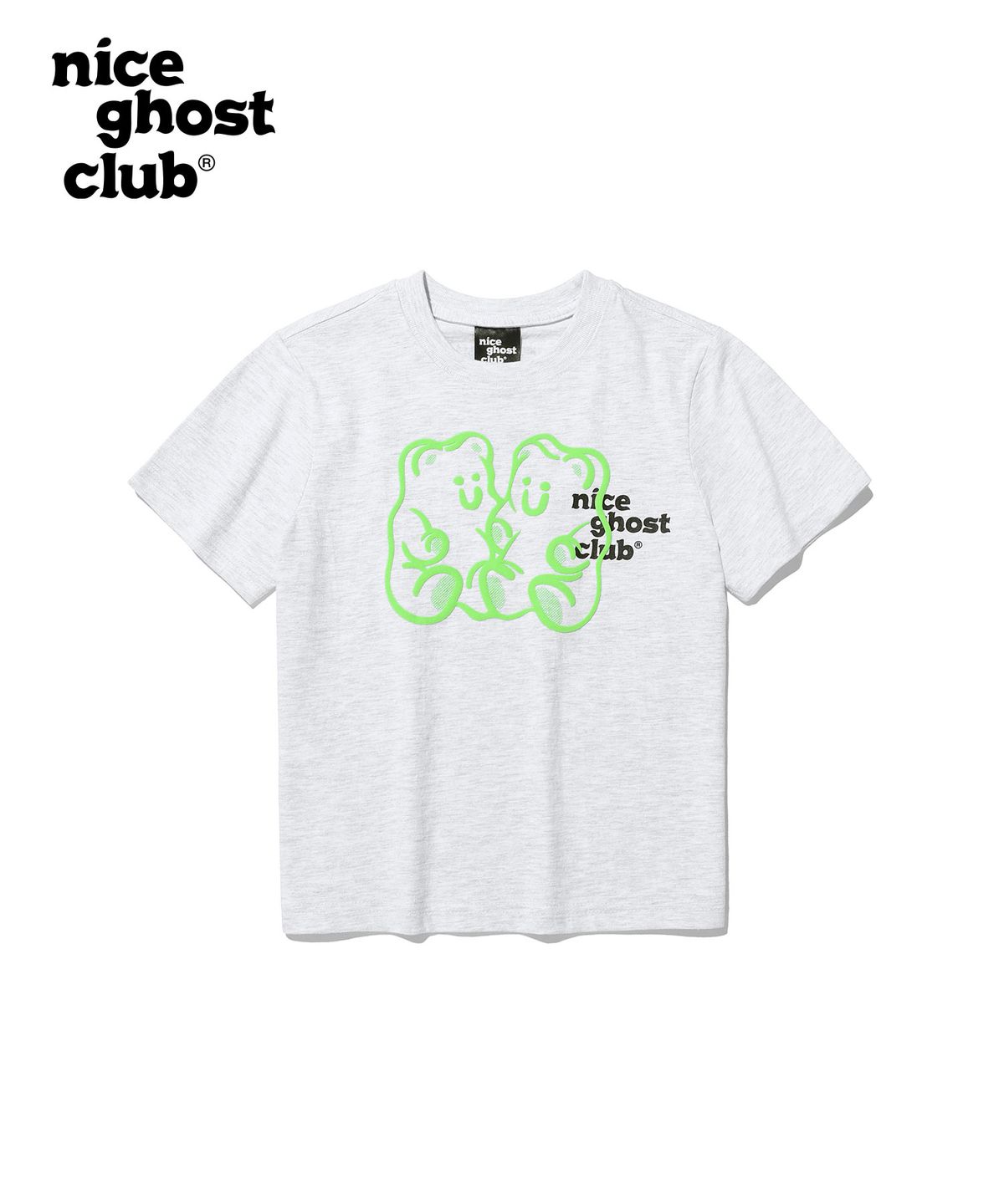 나이스고스트클럽 키즈(NICE GHOST CLUB KIDS) 키즈 구미 베어 로고 티셔츠_라이트그레이(NG2DMCT500A)
