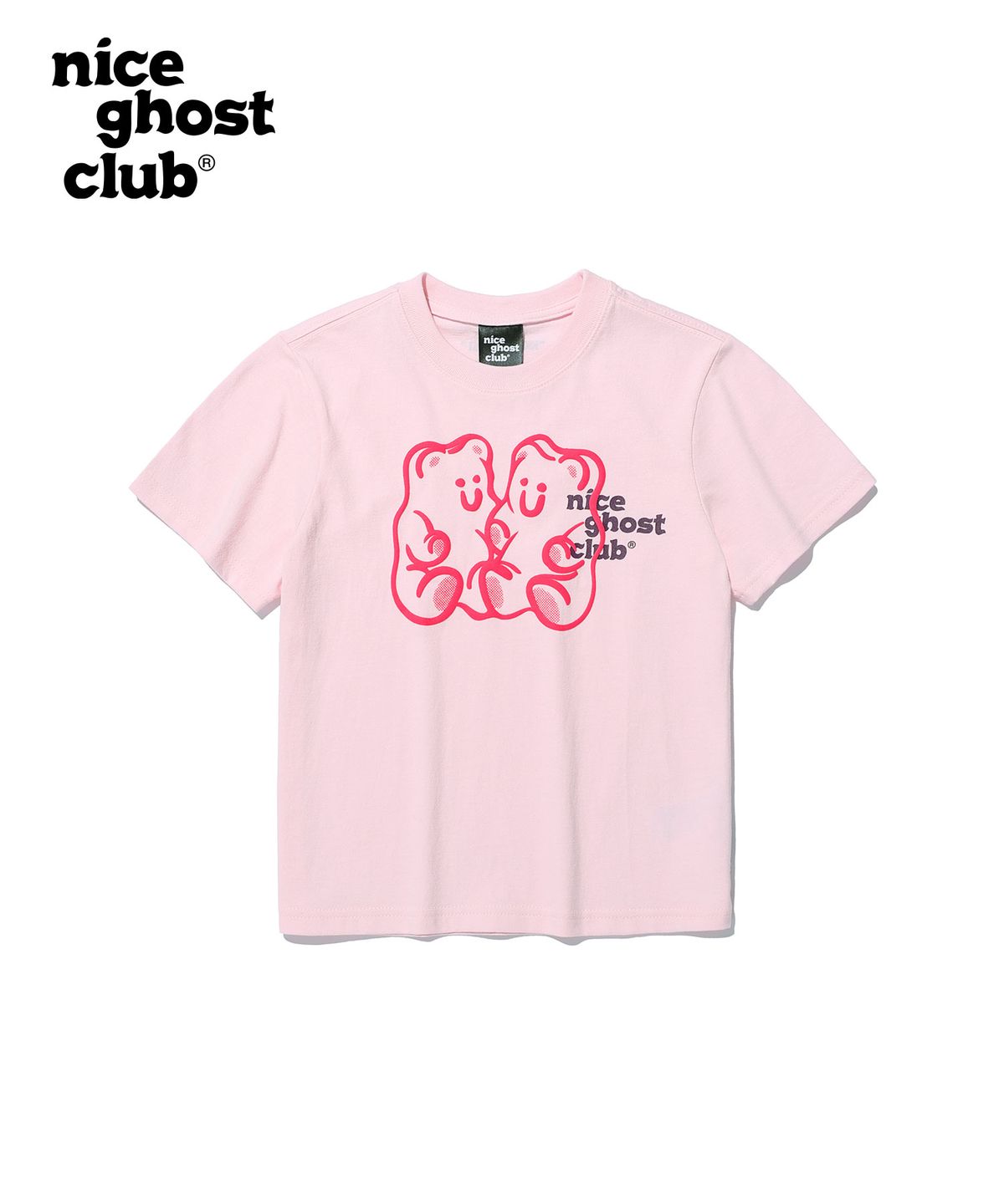 나이스고스트클럽 키즈(NICE GHOST CLUB KIDS) 키즈 구미 베어 로고 티셔츠_핑크(NG2DMCT500A)