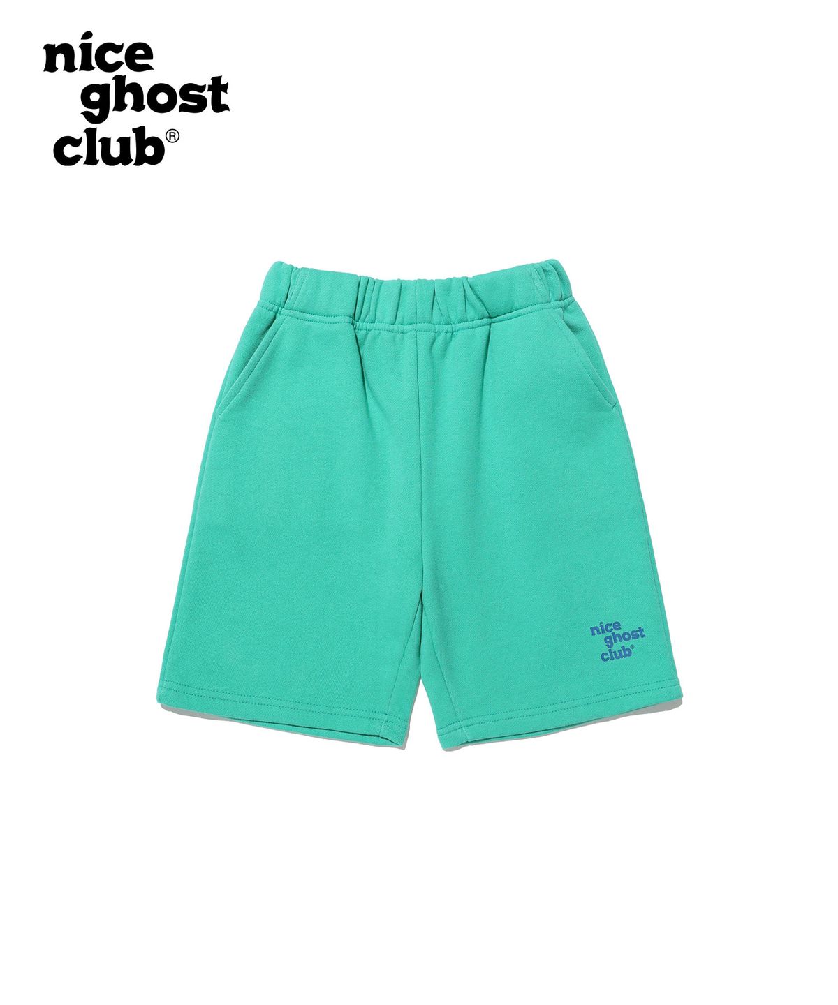 나이스고스트클럽 키즈(NICE GHOST CLUB KIDS) 키즈 오리지널 로고 스웻 숏 팬츠_그린(NG2DMCPA63A)