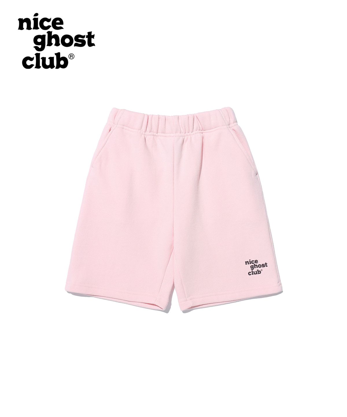 나이스고스트클럽 키즈(NICE GHOST CLUB KIDS) 키즈 오리지널 로고 스웻 숏 팬츠_핑크(NG2DMCPA63A)