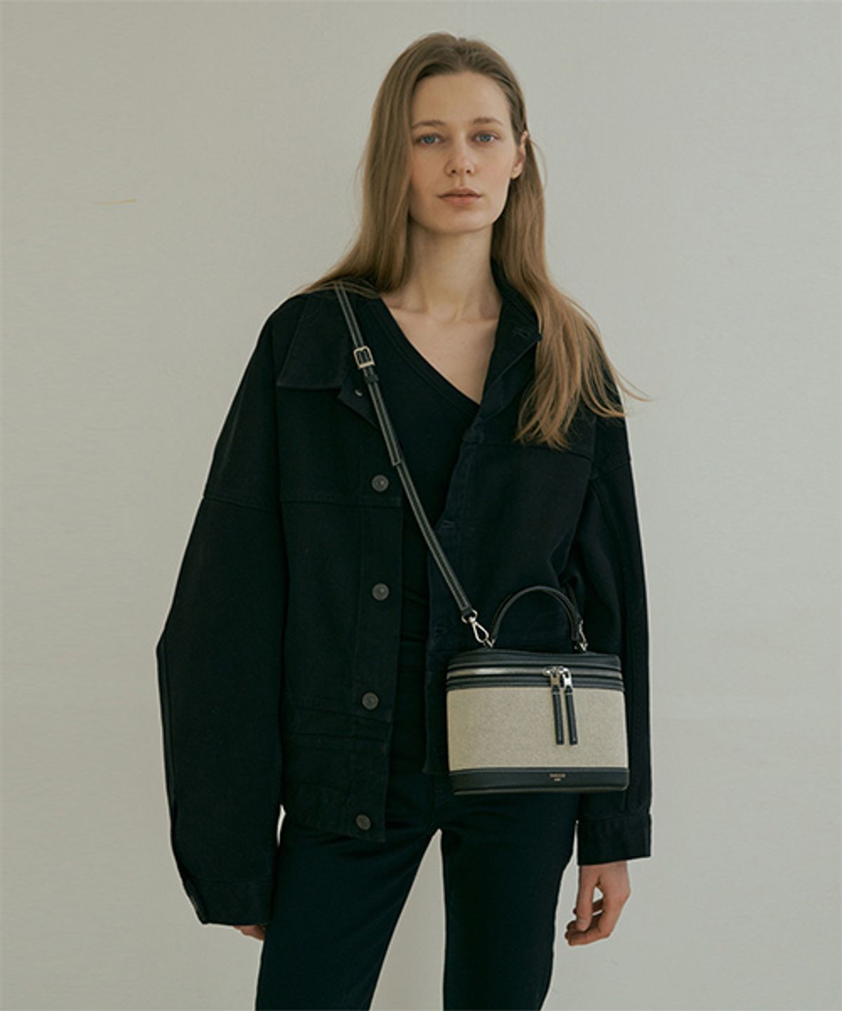 드메이커(DEMAKER) Canvas cosmetic bag-mixed black