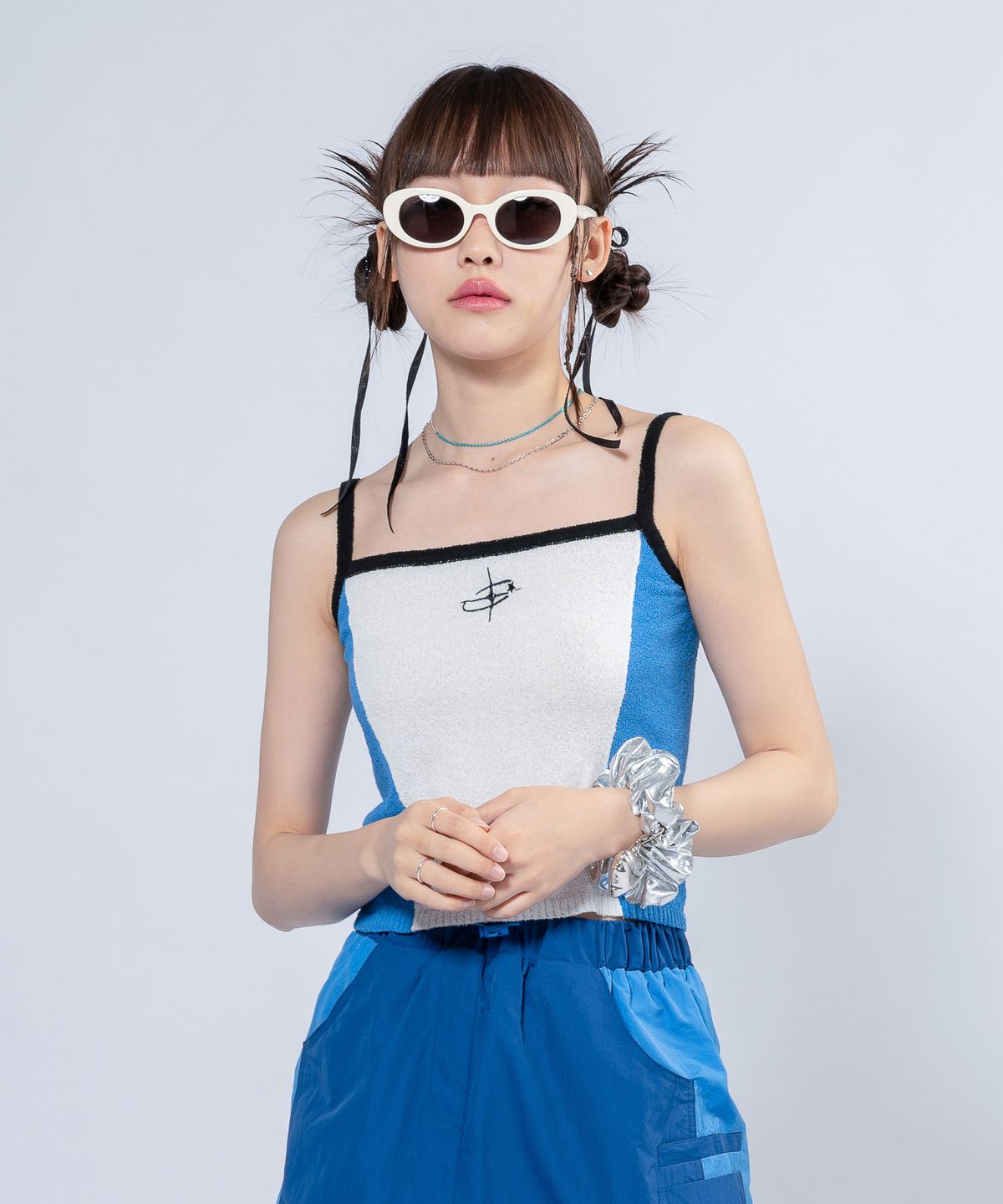 언유주얼 노말(UNUSUALNORMAL) NASH 2 COLOR KNIT TOP_PURE WHITE