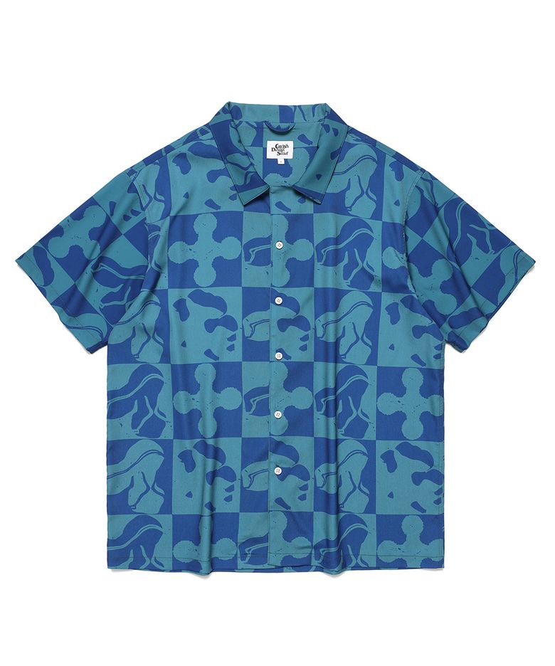CADEJO PRINTED HALF SLEEVE SHIRT BLUE(CV2DMUW323B)