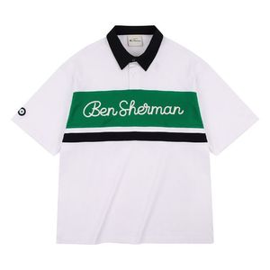 남성 카라 가슴배색 반팔 티셔츠 아이보리 BNBTS212M