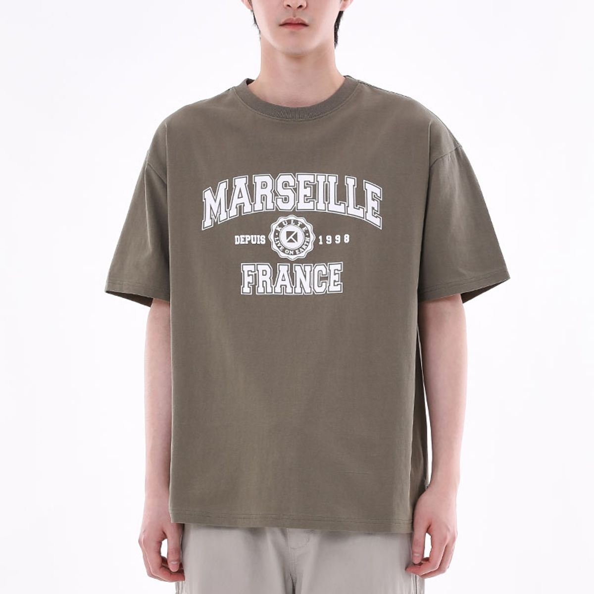 쿨트(KULTE) A-COLLEGE T-SHIRT 카키
