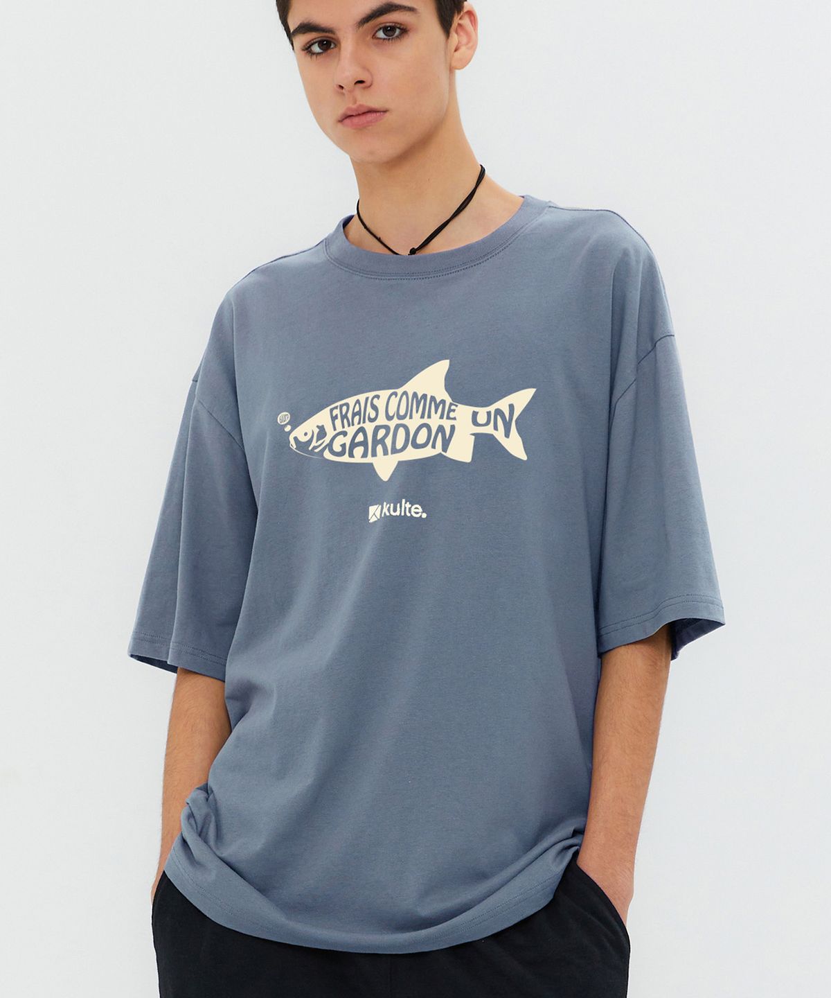 쿨트(KULTE) FISH T-SHIRT 블루