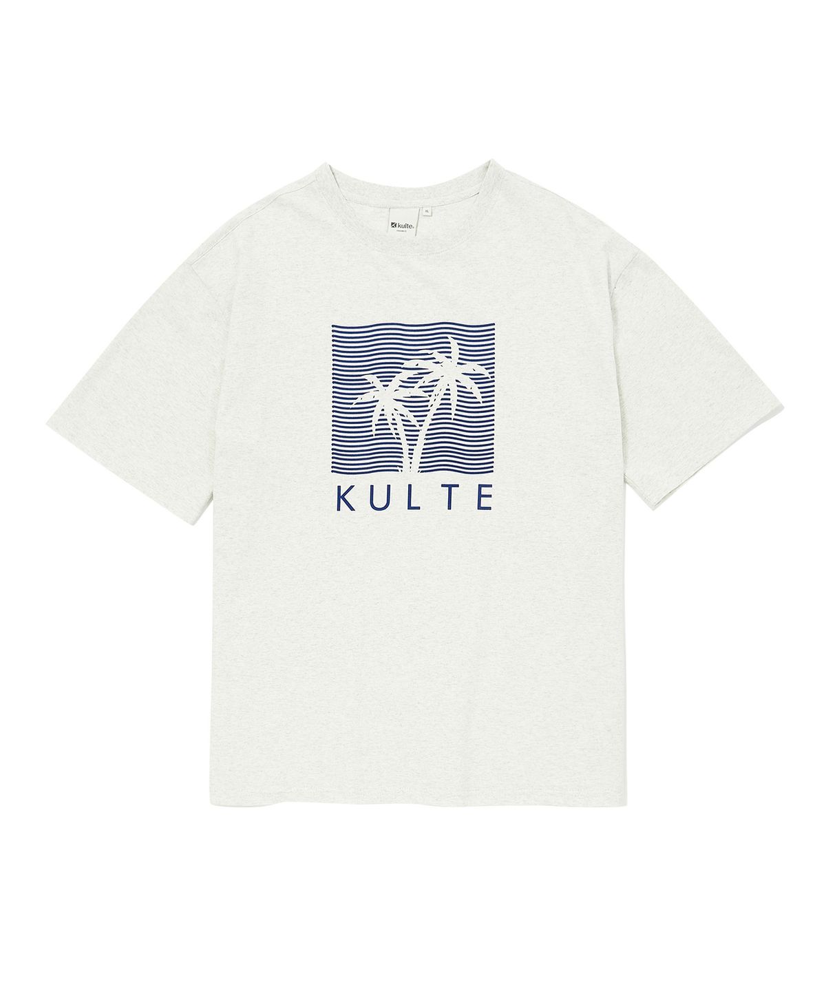 쿨트(KULTE) PALM VIBES T-SHIRT 라이트멜란지그레이
