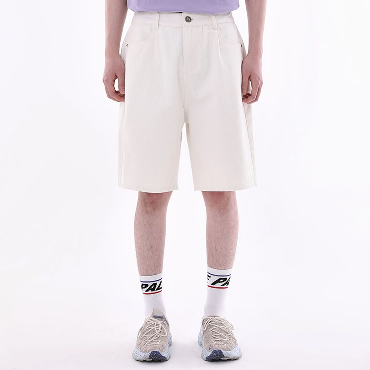쿨트(KULTE) WIDE BURMUDA DENIM SHORT 아이보리