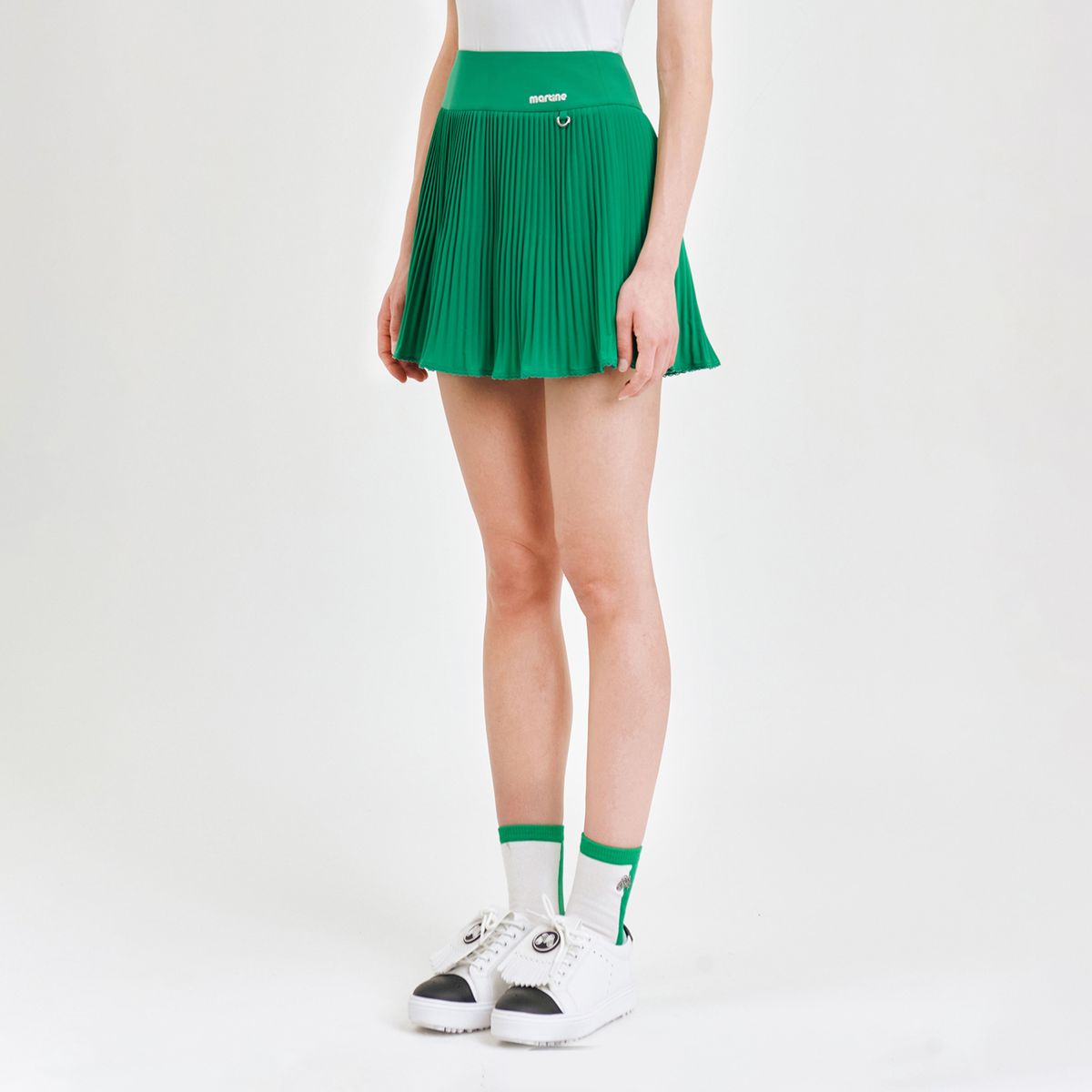 마틴골프(MARTINE GOLF) Semi High Waist Pleats Culottes_Green