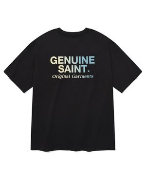 SP G SAINT 로고 티셔츠-블랙 옐로우그린