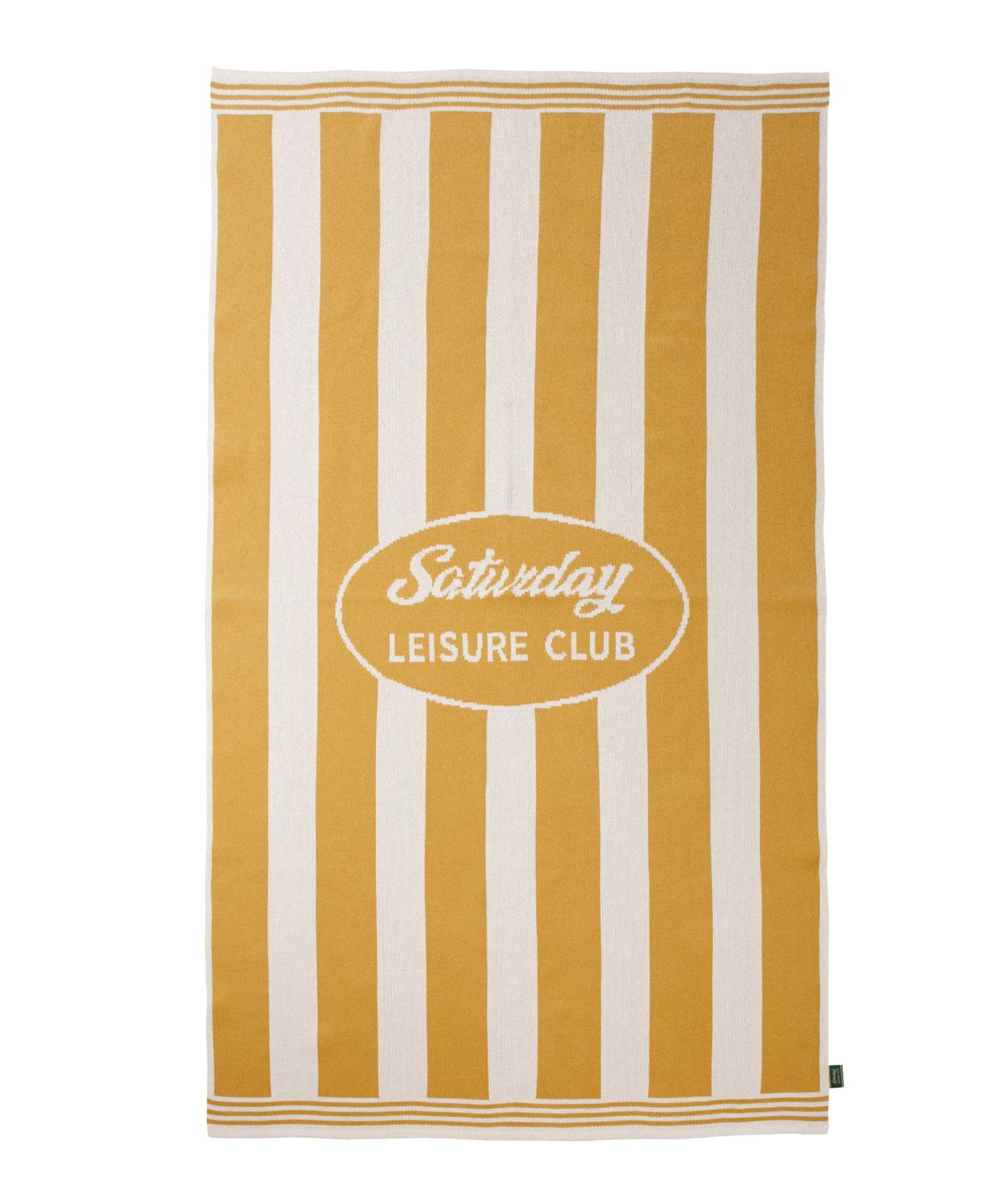 세러데이 레저 클럽(SATURDAY LEISURE CLUB) Knit Leisure Mat & Blanket - Mustard & Ivory Stripe